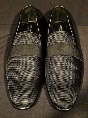 NEW Van Heusen Men’s Black Tuxedo Formal Dress Loafers Shoes 8.5 M